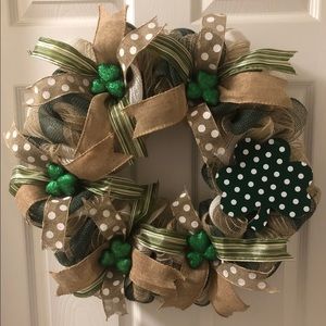 St Patrick’s Day Deco Mesh Wreath